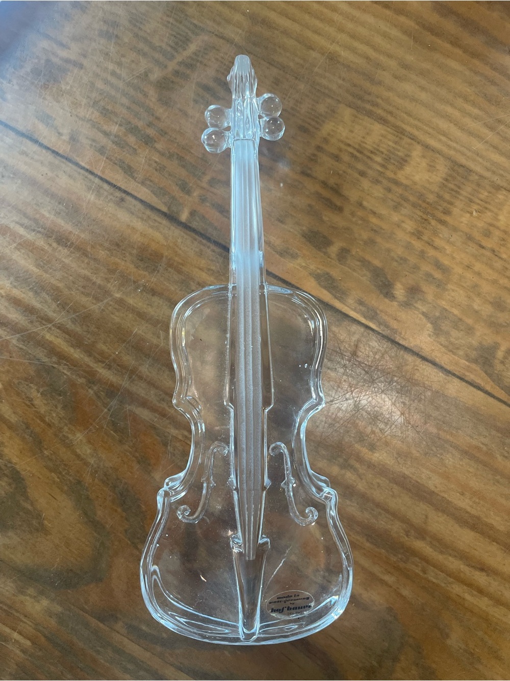 Vintage Hofbauer Crystal Glass Violin Figurine, West Germany home decor